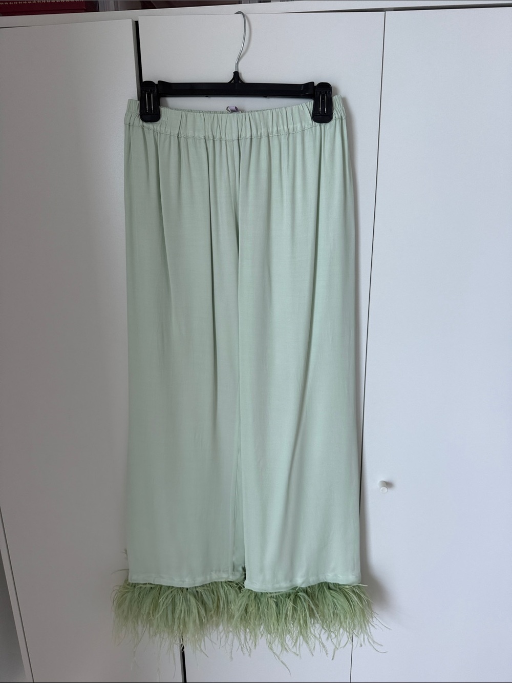 Sleeper Mint Green Elastic-Waist Wide-Leg Pants